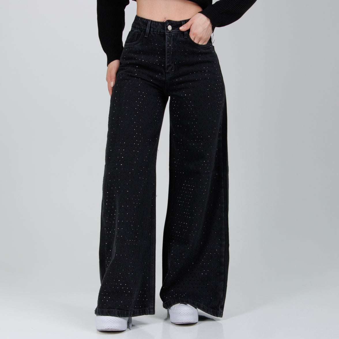 Jean Axspen Wide Leg Ax-2839 Gris Oscuro