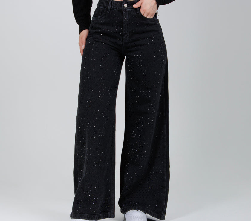 Jean Axspen Wide Leg Ax-2839 Gris Oscuro