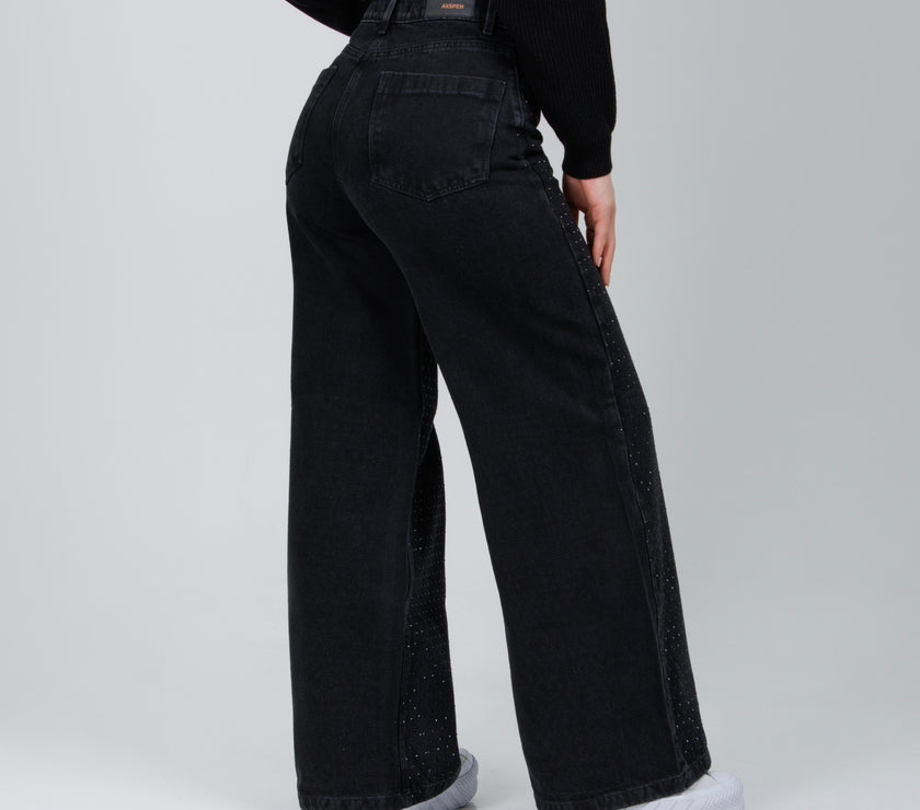 Jean Axspen Wide Leg Ax-2839 Gris Oscuro