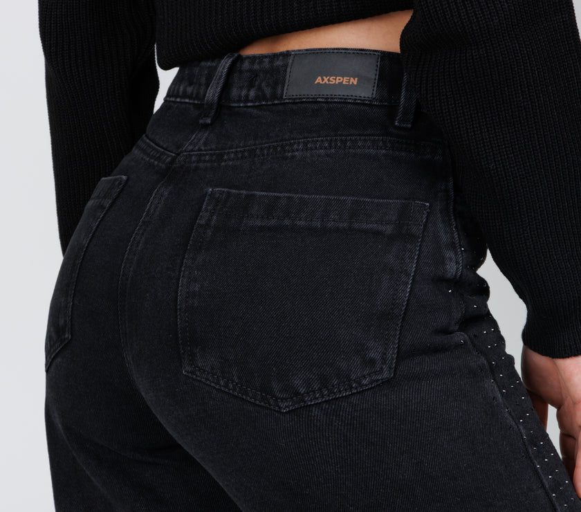 Jean Axspen Wide Leg Ax-2839 Gris Oscuro