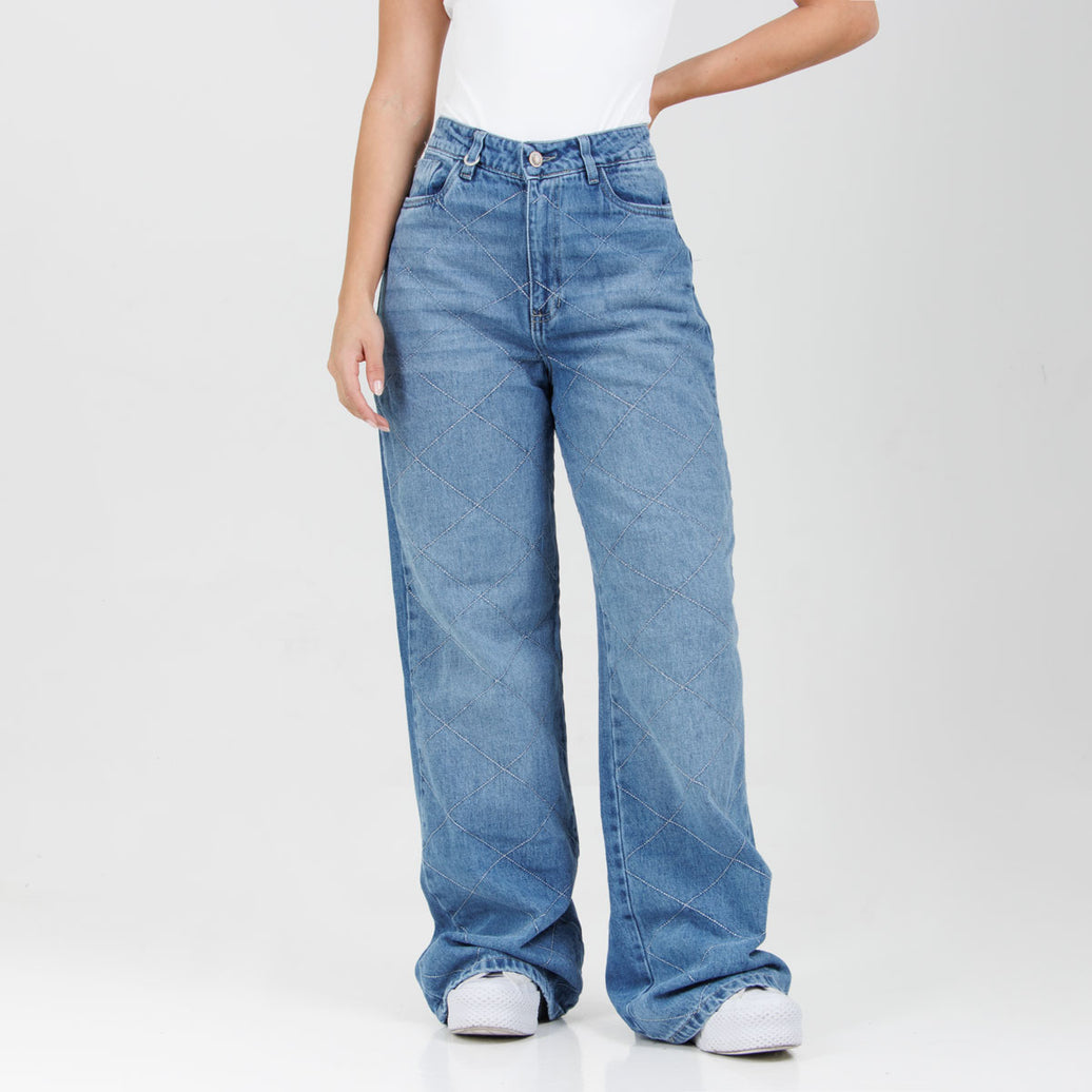 Jean Axspen Wide Leg Ax-2996 Rigido Brillos