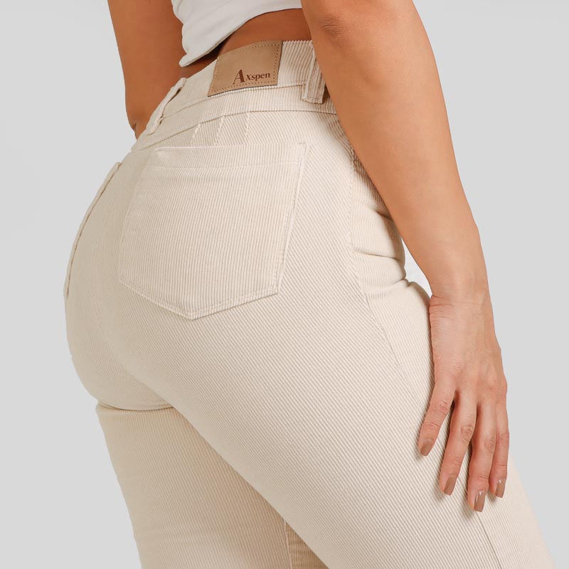 Pantalón Pana Flare Ax-2687 Marfil