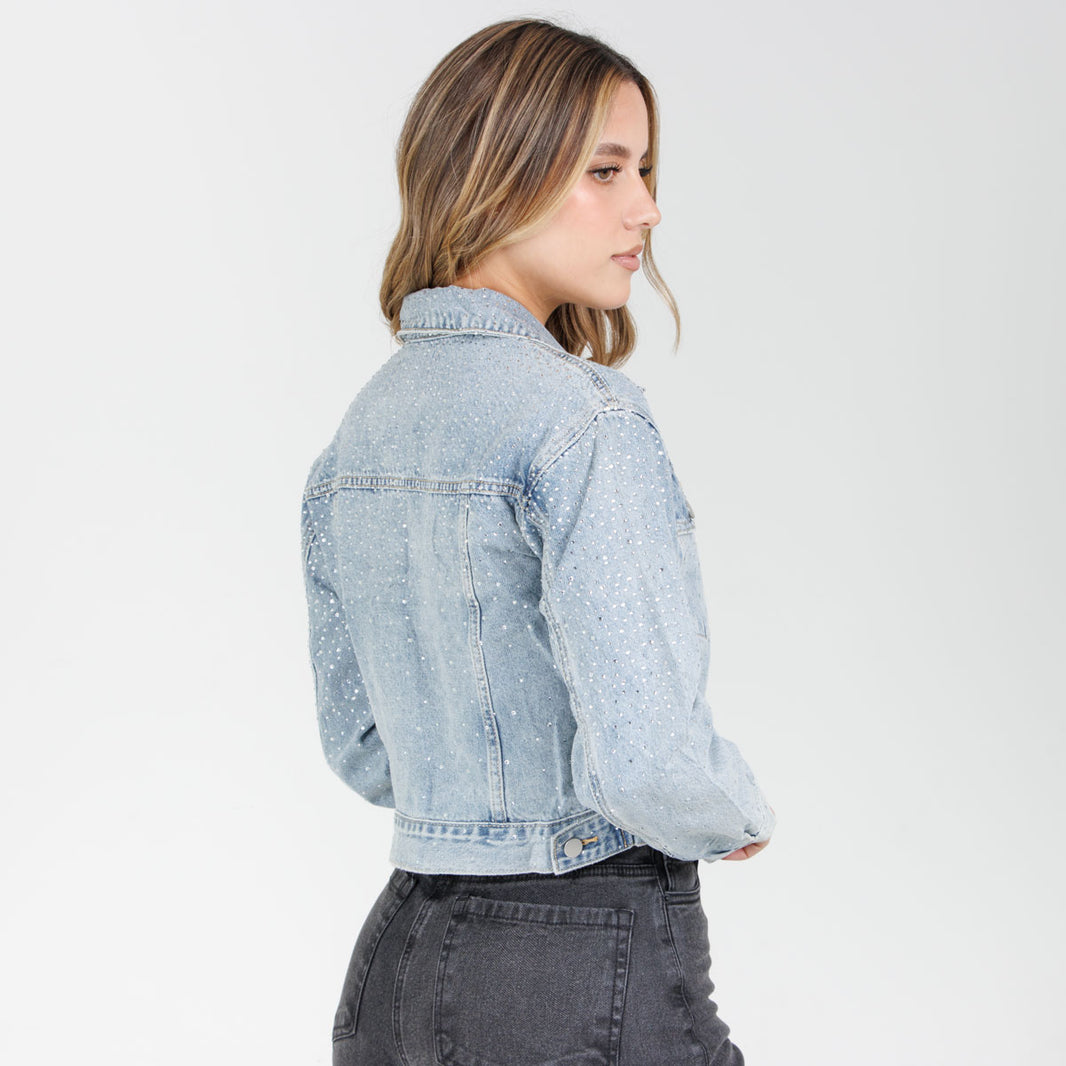 Chaqueta Denim brillos GY4032