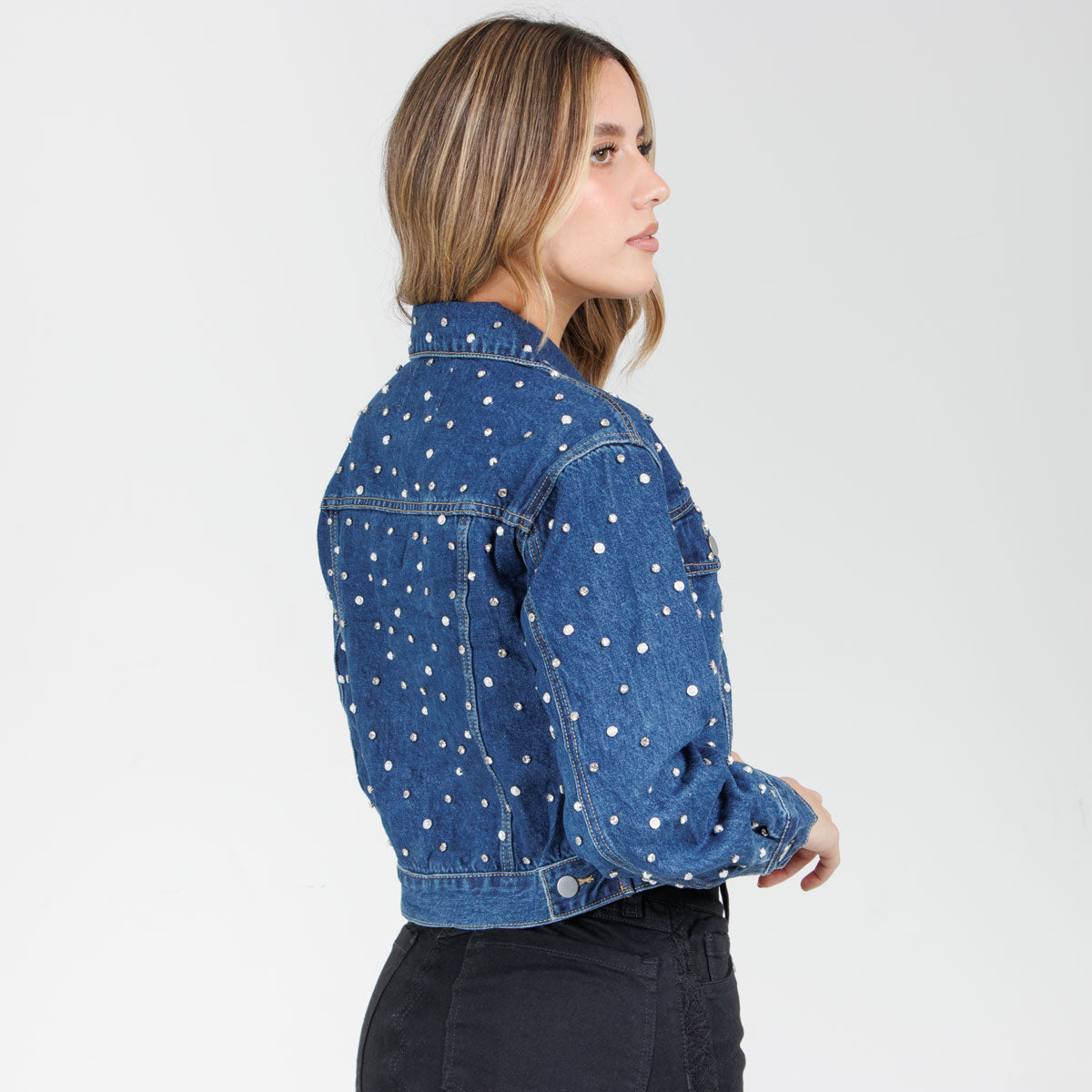 Chaqueta Denim brillos GY6515