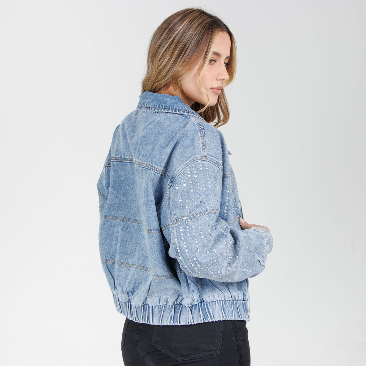 Chaqueta Denim brillos GY6513
