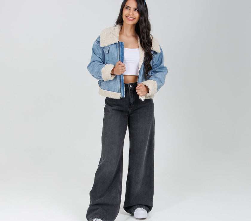 Jean Wide Leg Axspen Ax-2787 Gris Oscuro