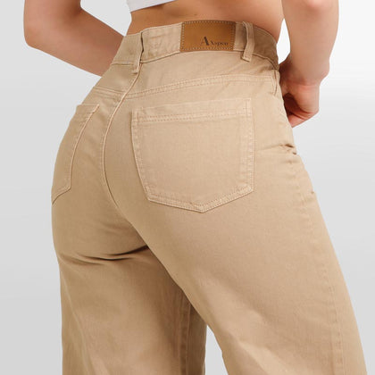 Jean Axspen Wide Leg Ax-2868 Beige