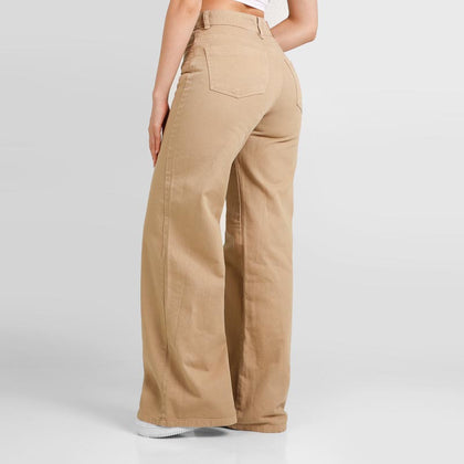 Jean Axspen Wide Leg Ax-2868 Beige