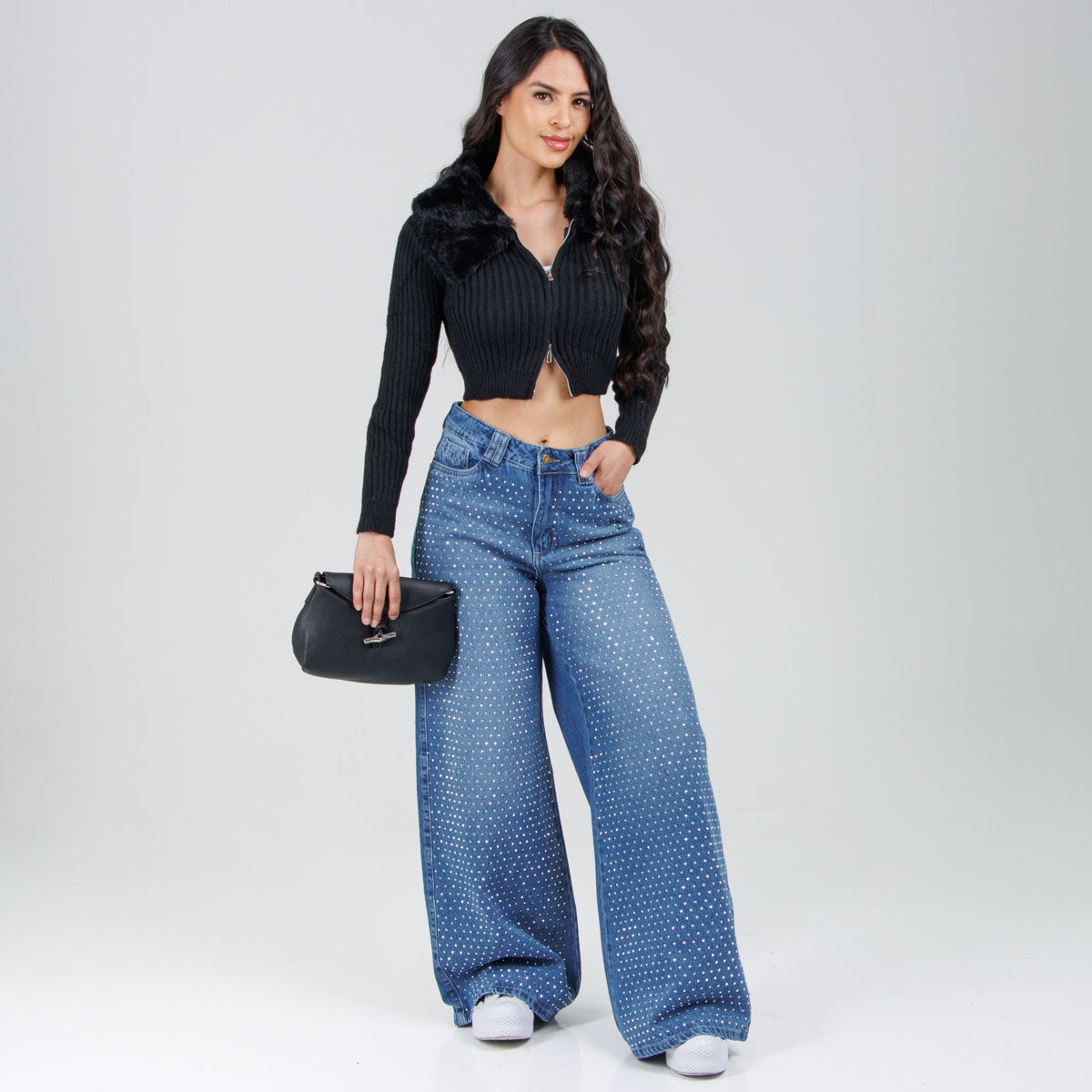 Jean Axspen wide Leg Brillos Ax-2842