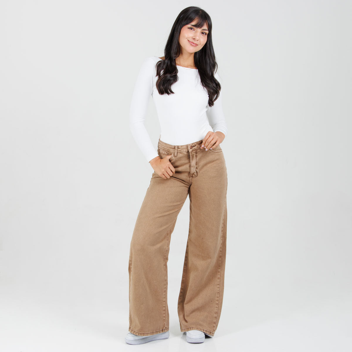 Jean Wide Leg Camel Ax-3013 Rigido