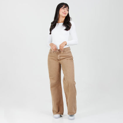 Jean Wide Leg Camel Ax-3013 Rigido