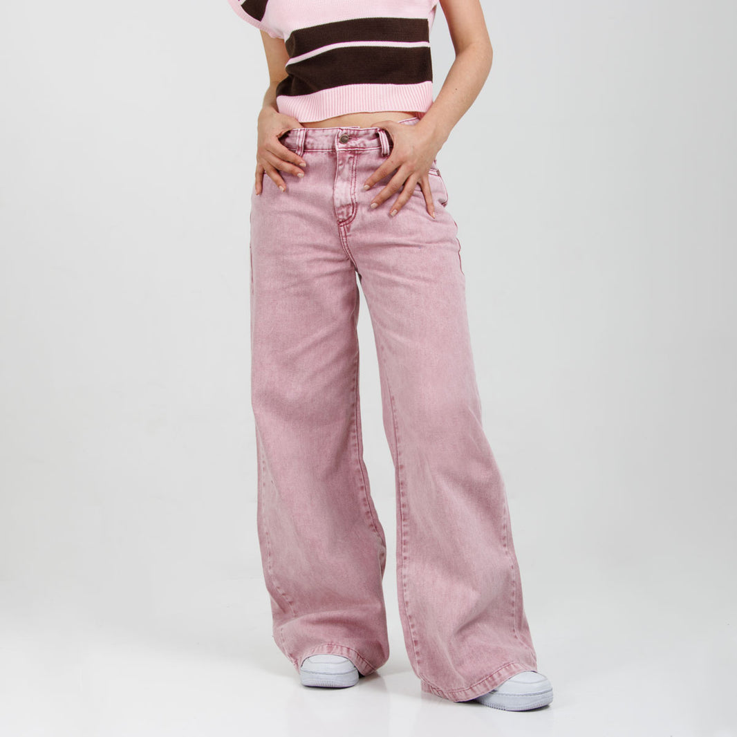 Jean Wide Leg Rosa Ax-3015 Rigido