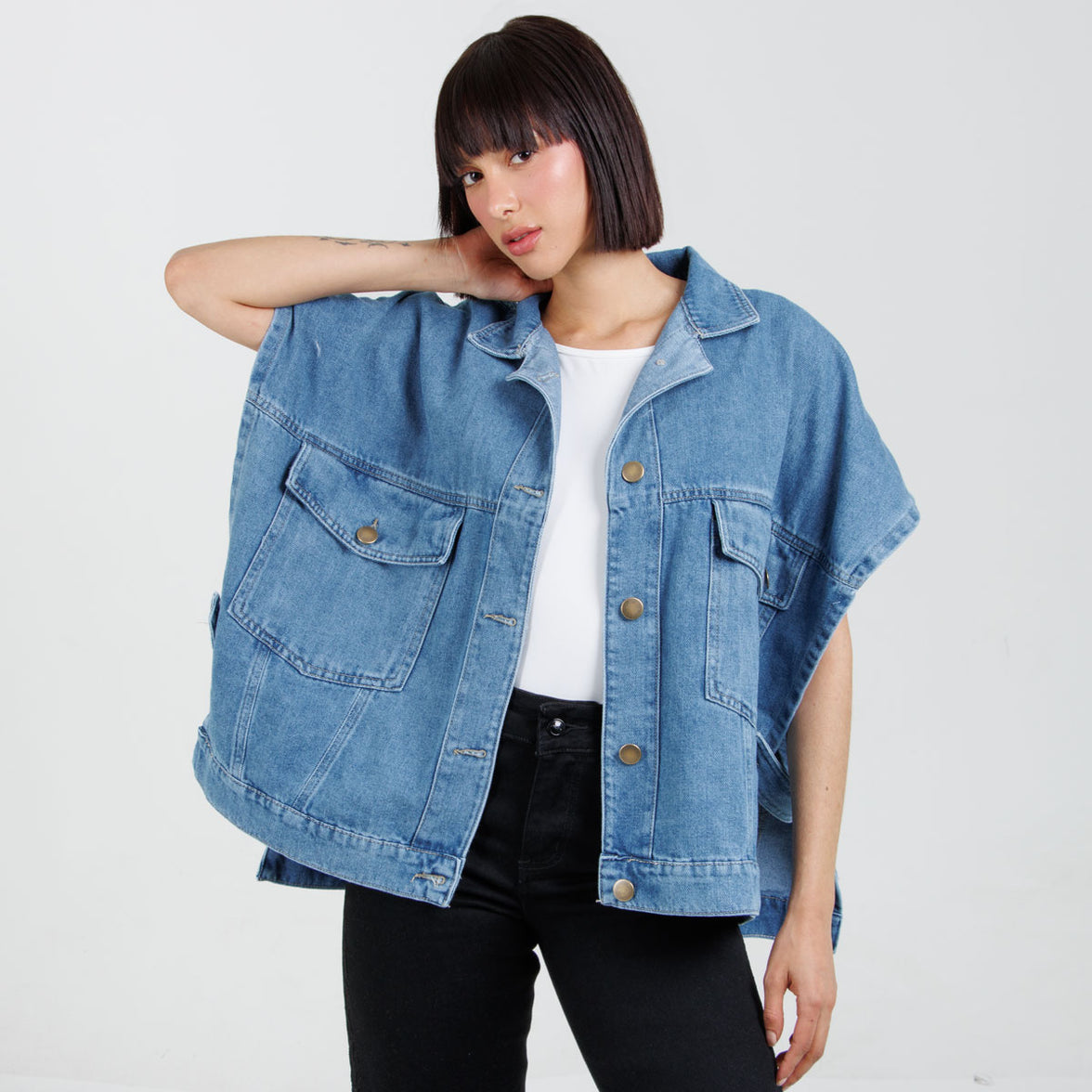 Poncho denim Axspen B1768