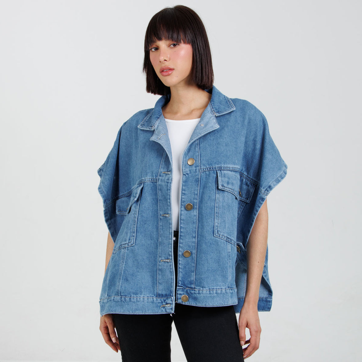 Poncho denim Axspen B1768