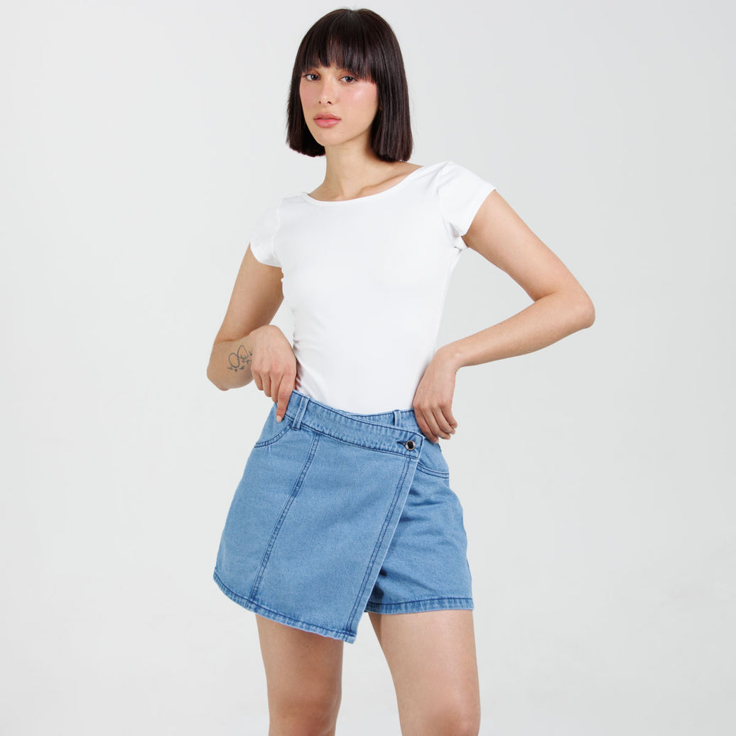 Falda Short En Jean B1921