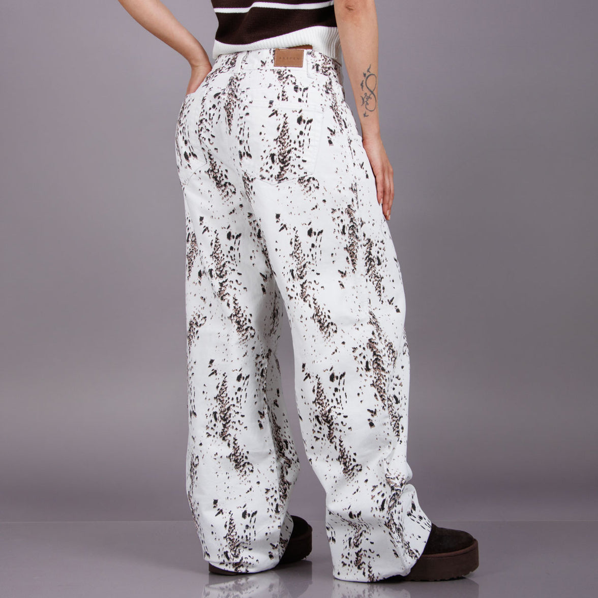 Jean Wide Leg Marfil Ax-3109 Rigido