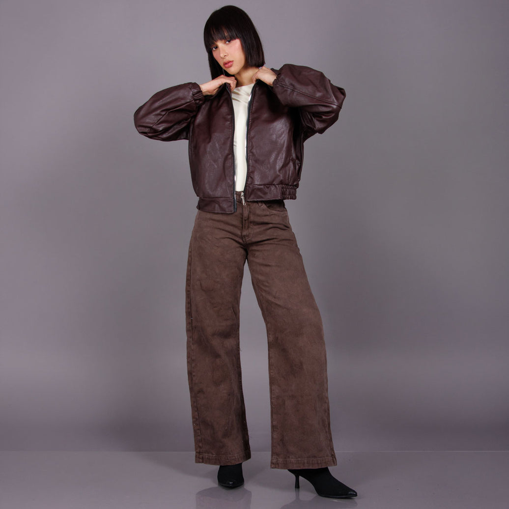 Jean Wide Leg Cafe Ax-3103 Rigido