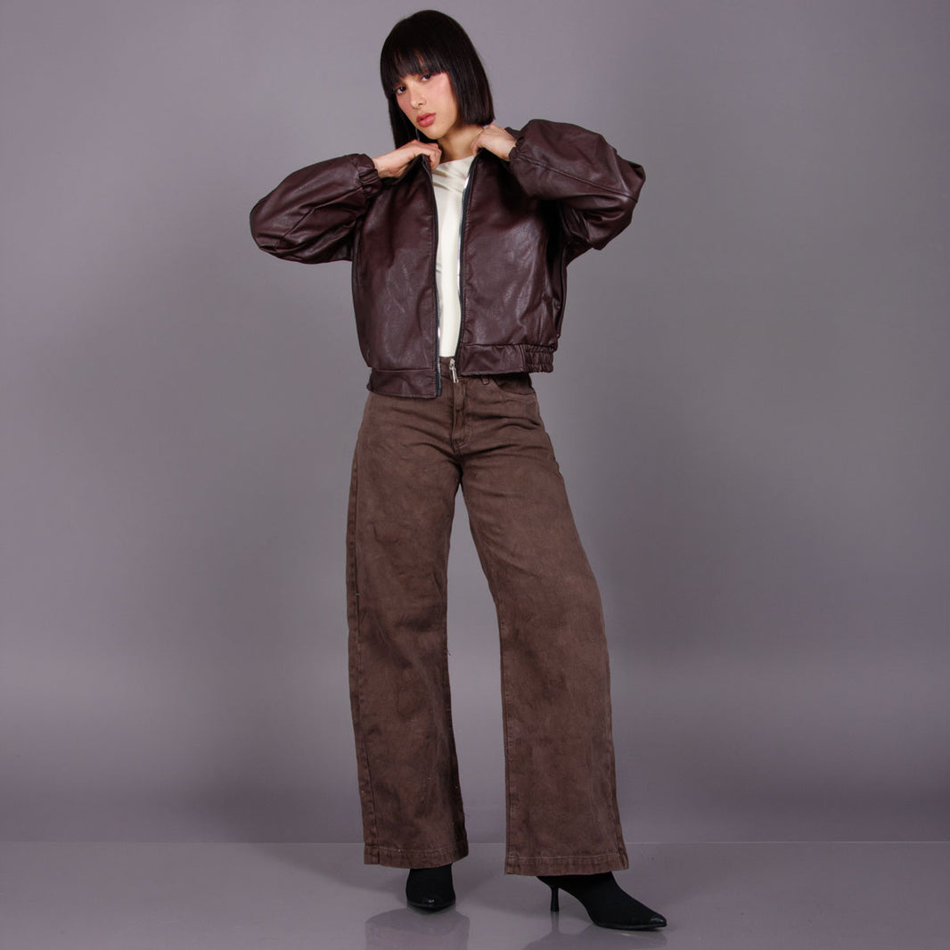 Jean Wide Leg Cafe Ax-3103 Rigido