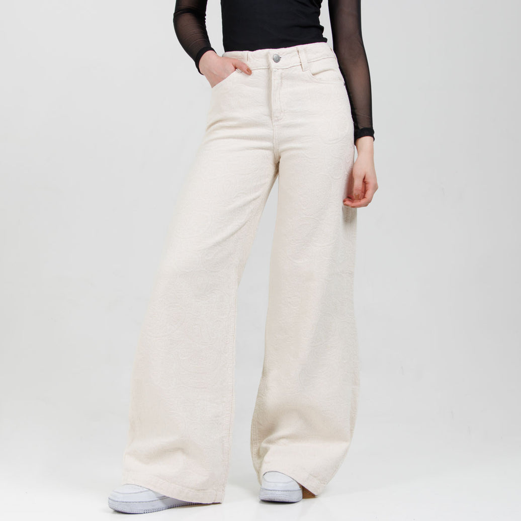 Jean Wide Leg Marfil Ax-3076 Rigido