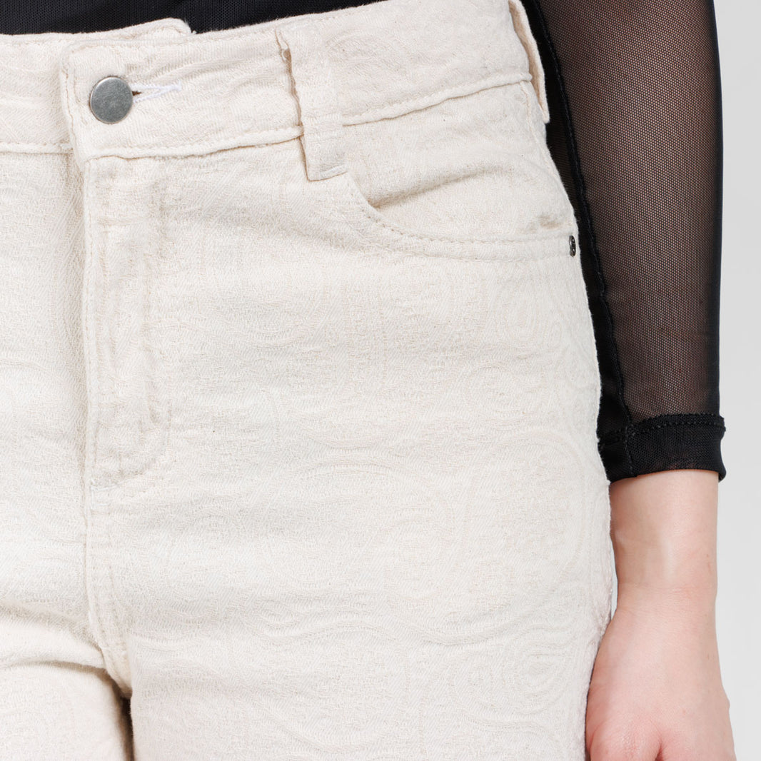 Jean Wide Leg Marfil Ax-3076 Rigido