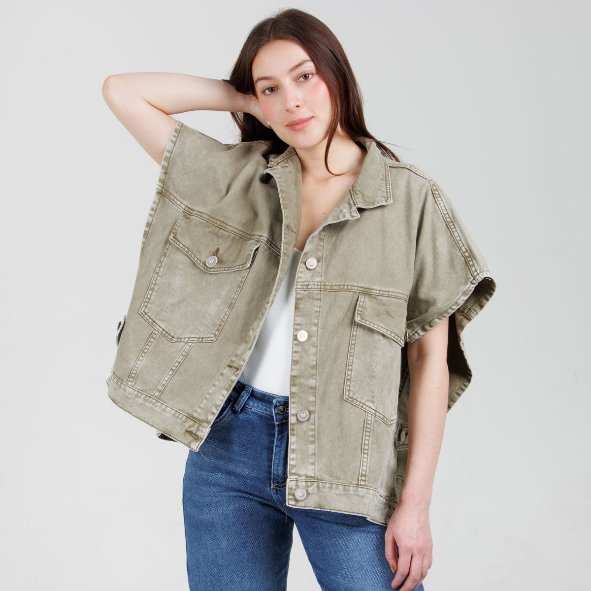 Poncho denim Axspen B1768