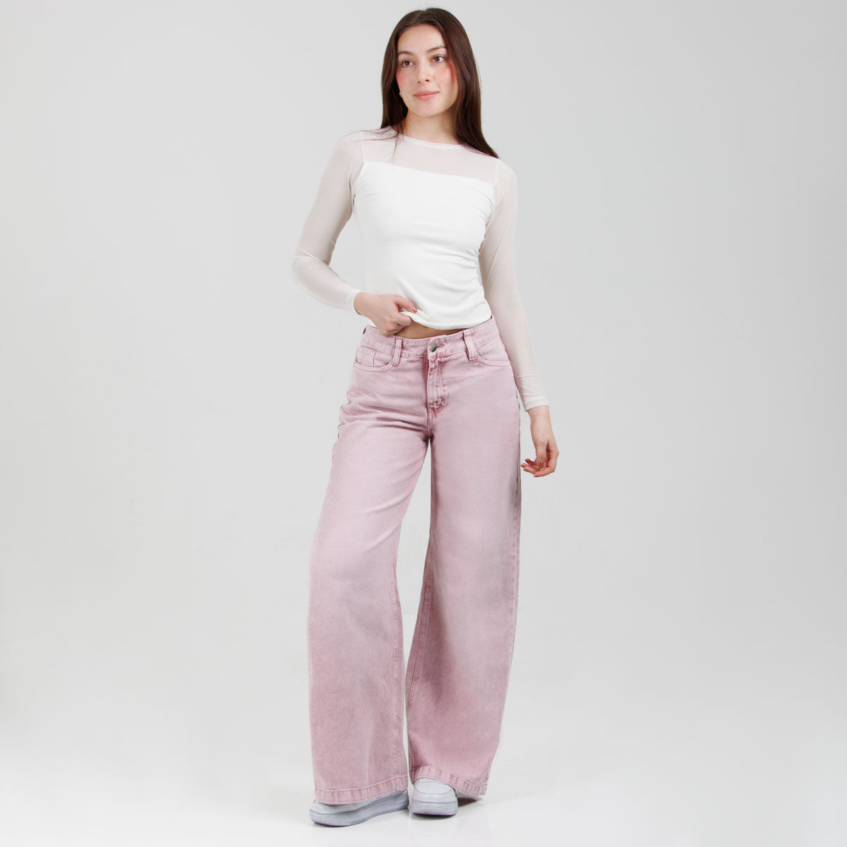 Jean Wide Leg Rosa Ax-3063 Rigido