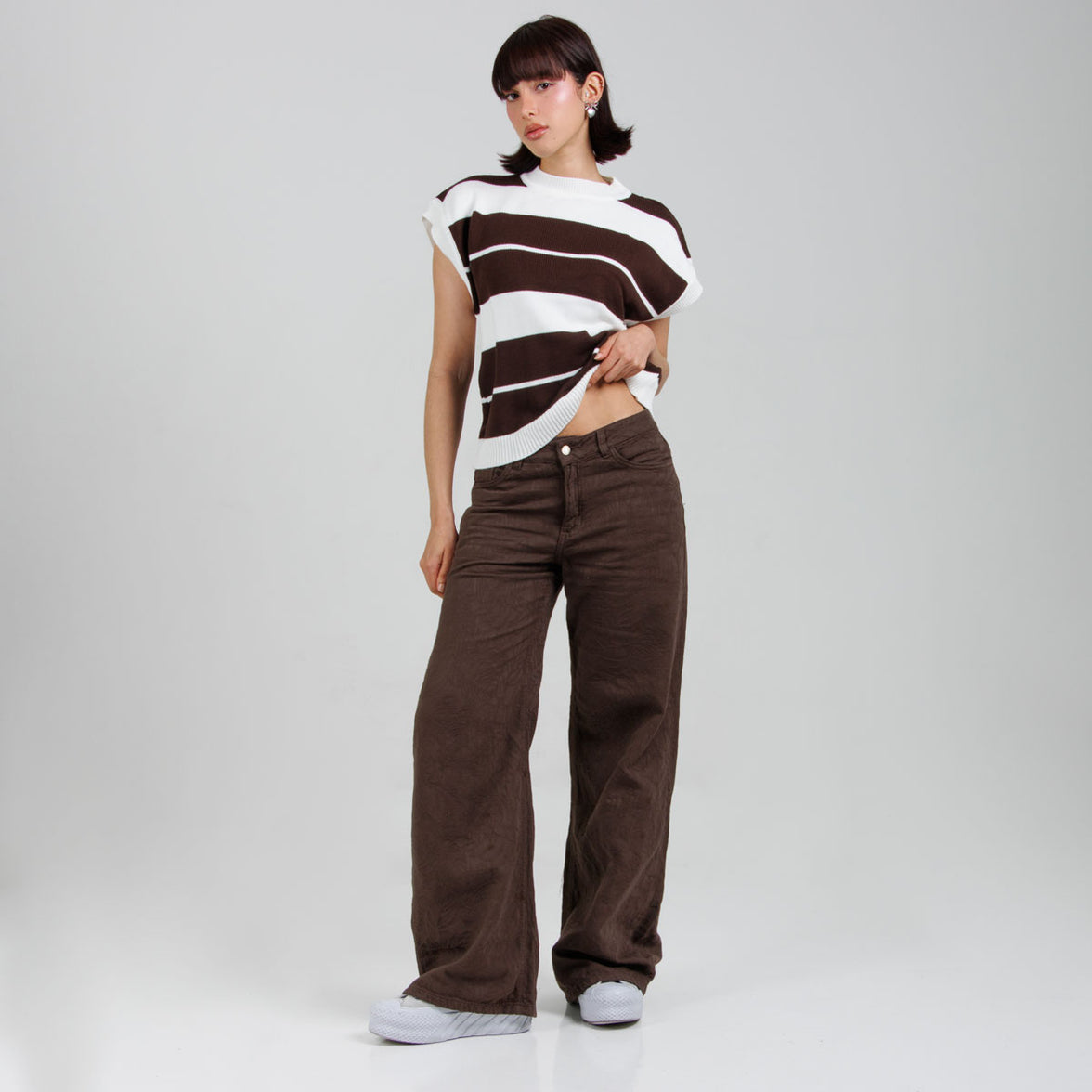 Jean Wide Leg Cafe Ax-3103 Rigido