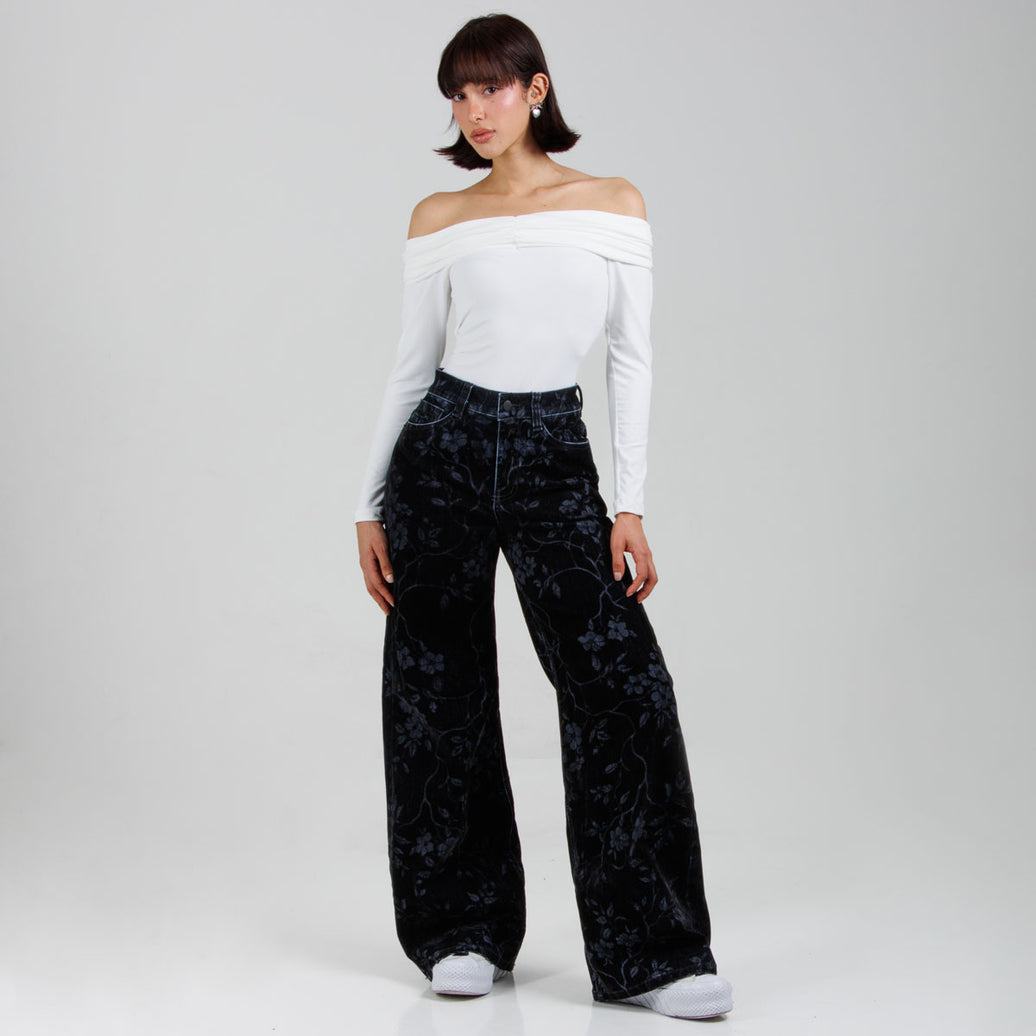 Pantalón Wide Leg Ax-3106 Negro Licrado