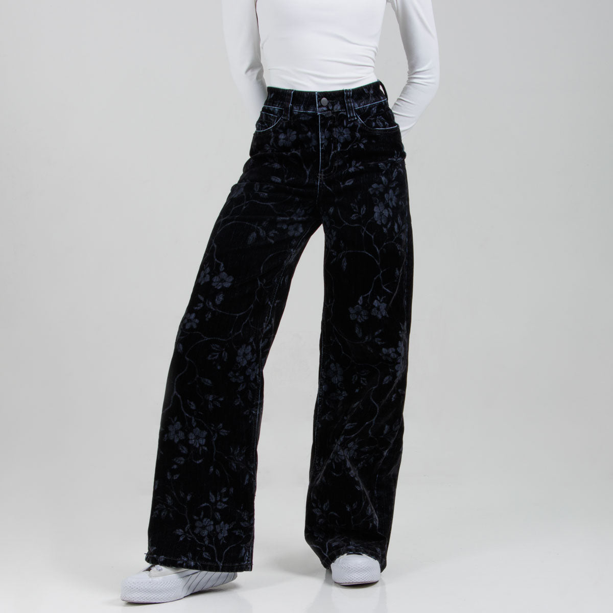 Pantalón Wide Leg Ax-3106 Negro Licrado