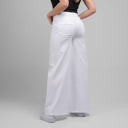 Pantalón Drill Axspen Wide Leg Ax-2857 Blanco