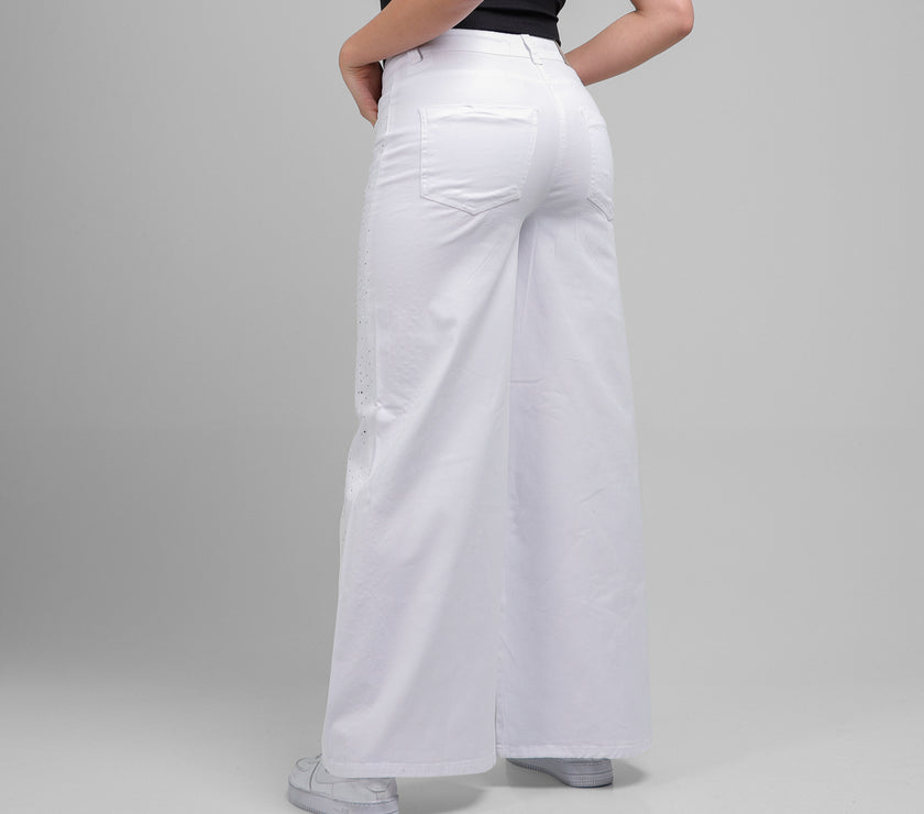 Pantalón Drill Axspen Wide Leg Ax-2857 Blanco