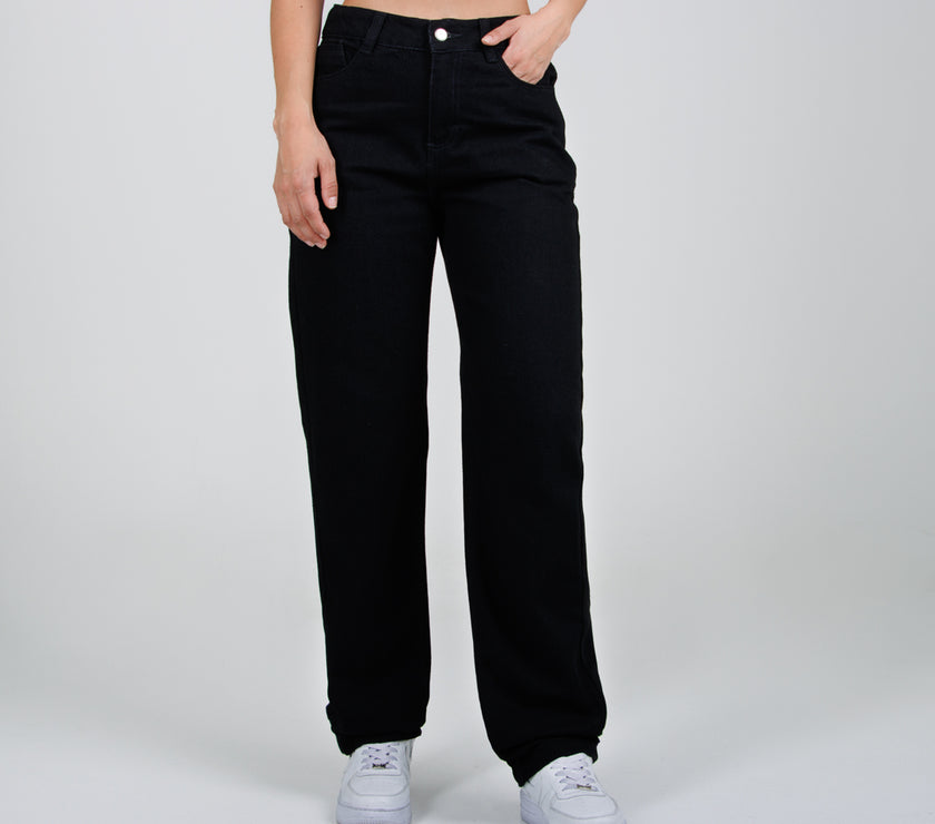 Jean Axspen Mom Fit Ax-2703 Negro Rigido