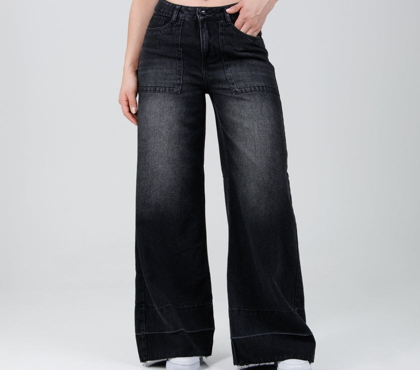 Jean Axspen Super Wide Leg ax-2758 Gris Oscuro