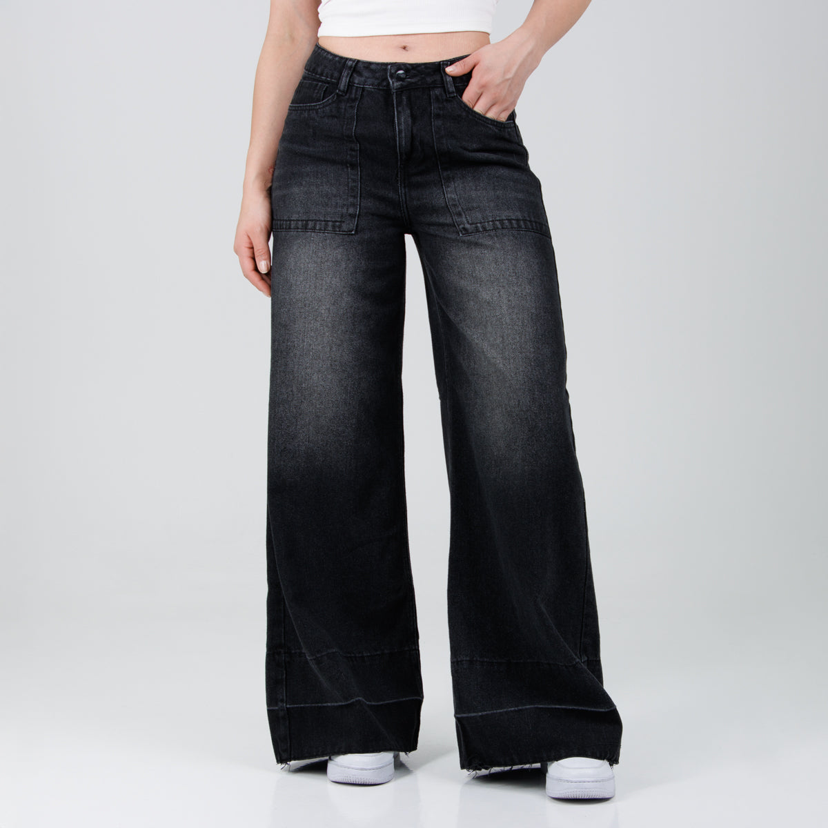 Jean Axspen Super Wide Leg ax-2758 Gris Oscuro - Main Image