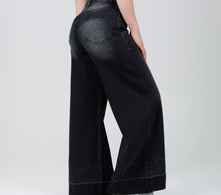 Jean Axspen Super Wide Leg ax-2758 Gris Oscuro