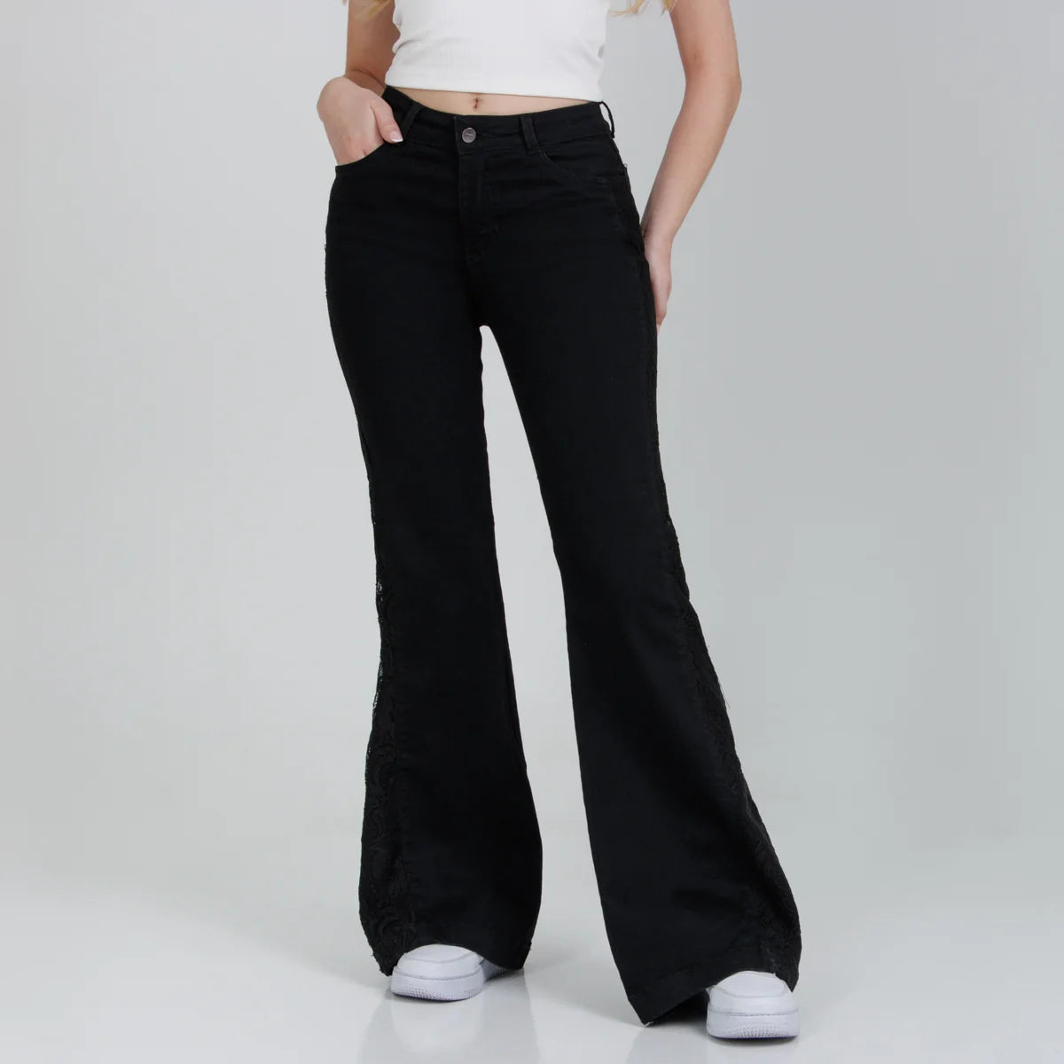 Jean Flare Negro Ox-3017 LIcrado