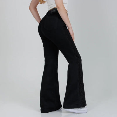 Jean Flare Negro Ox-3017 LIcrado