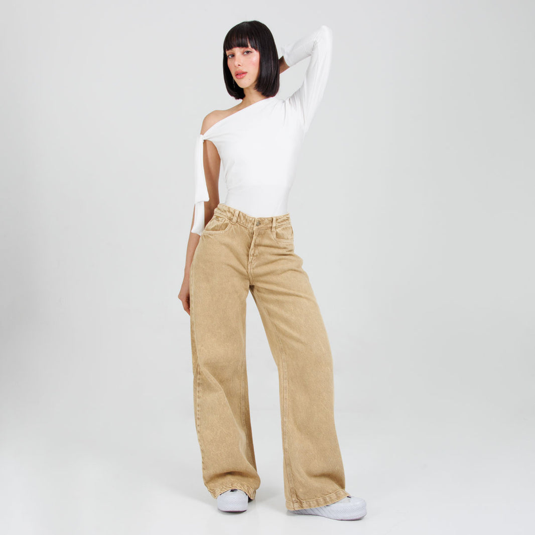 Jean Wide Leg Camel Ax-3096 Rigido