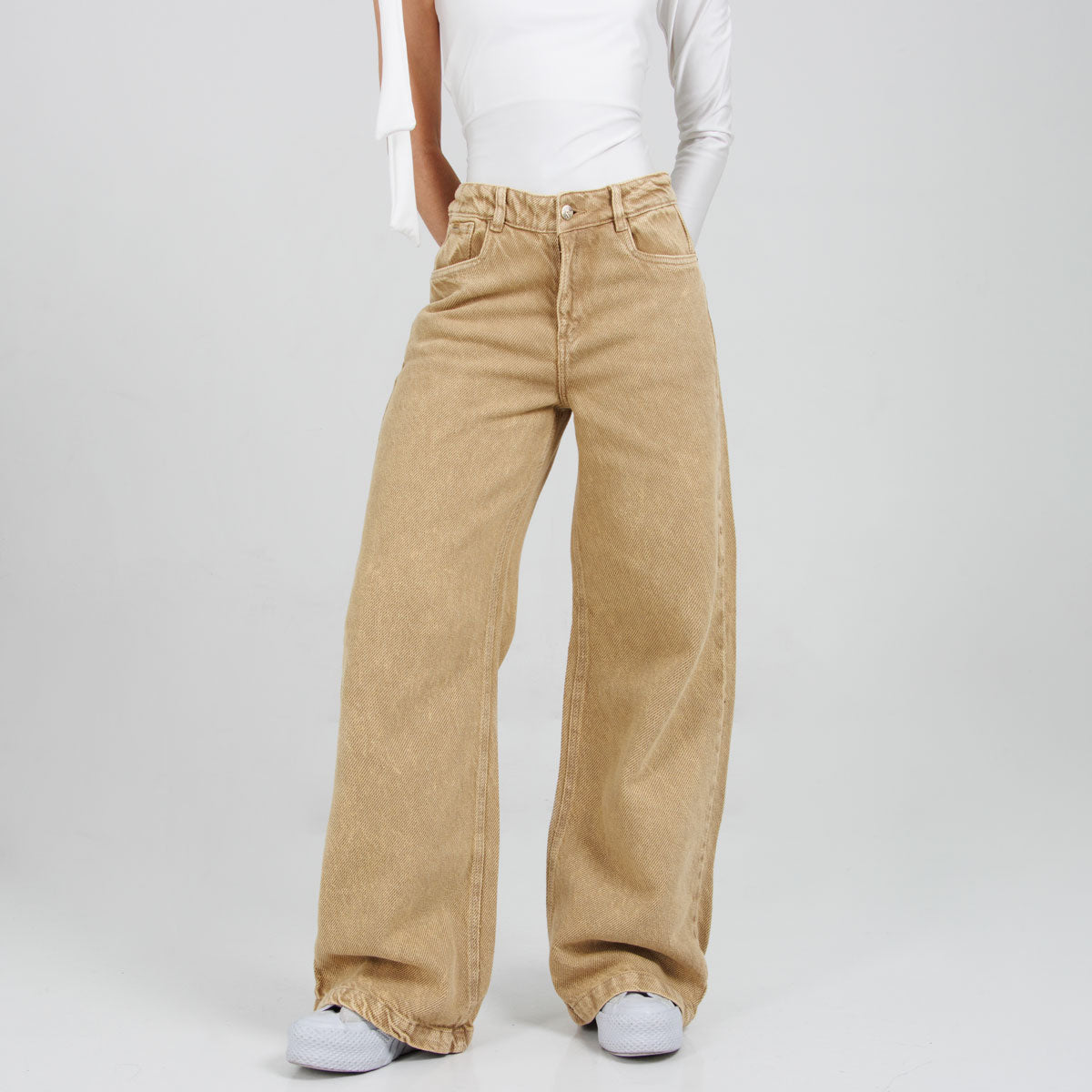 Jean Wide Leg Camel Ax-3096 Rigido