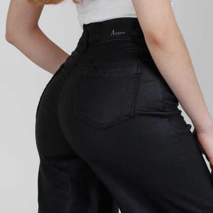 Wide Leg Efecto Piel Ax-2975 Negro