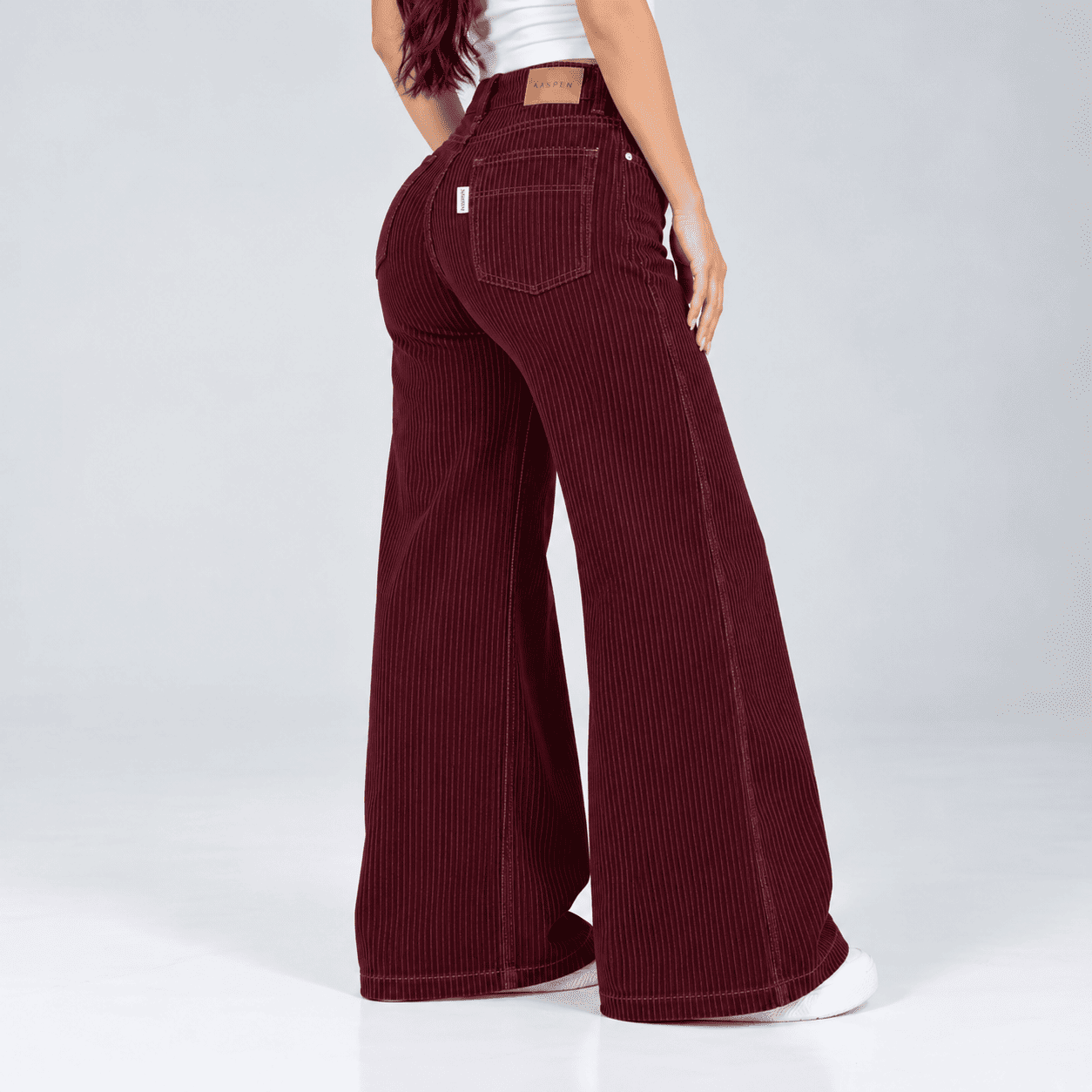 Jean Wide Leg Licrado Ox-3189 Vinotinto Premium