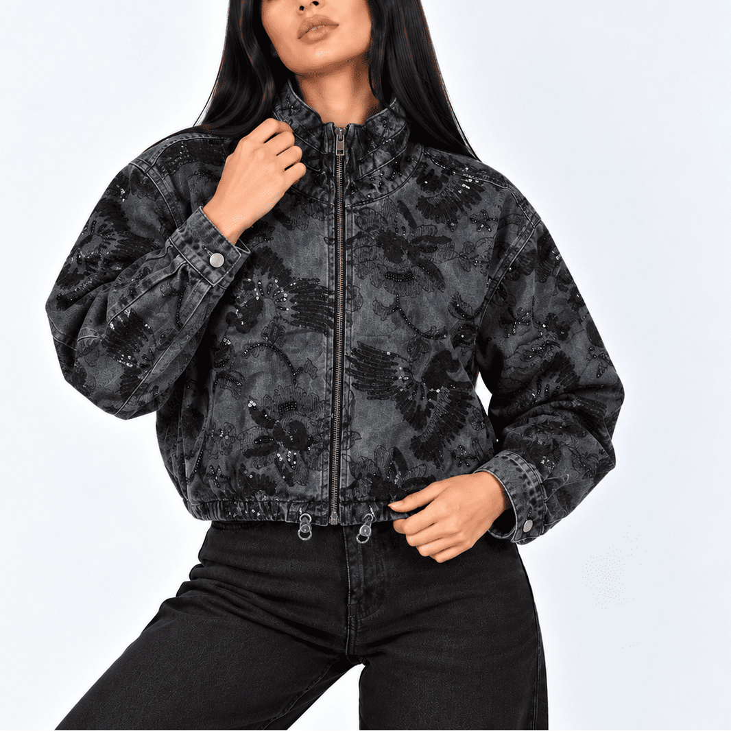 Cazadora Denim GY7148 Negro