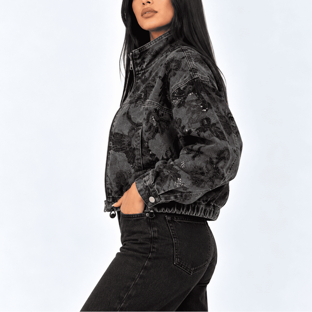 Cazadora Denim GY7148 Negro
