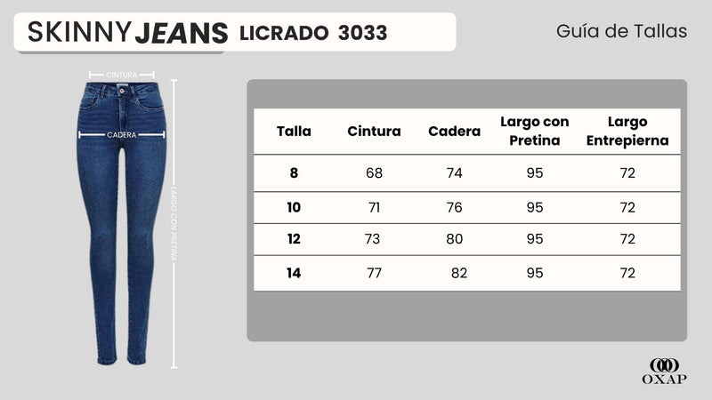 Tabla de tallajes para Jean Axspen Skinny Ax-3033