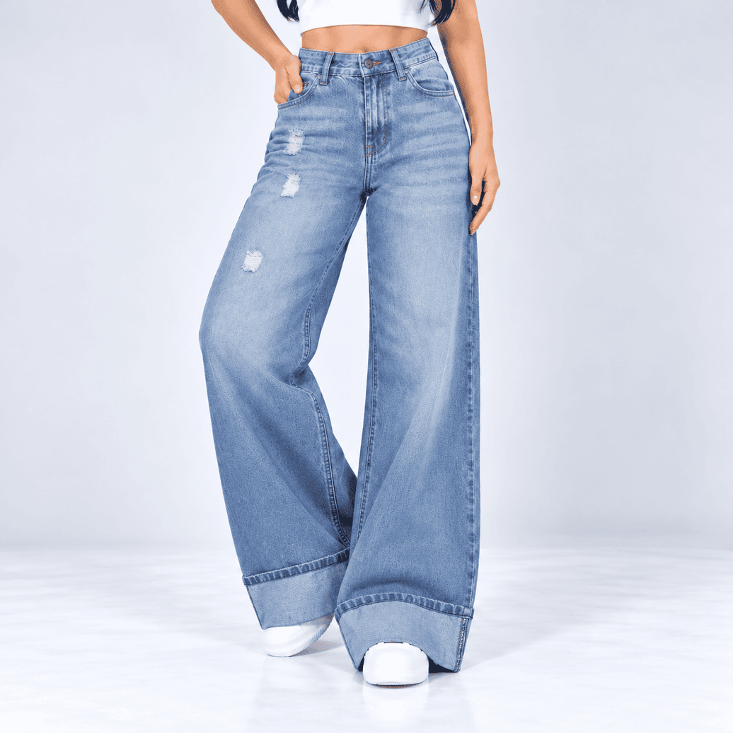 Jean Axspen Wide Leg Basico Ax-2929 Rigido