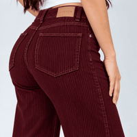 Jean Wide Leg Licrado Ox-3189 Vinotinto Premium