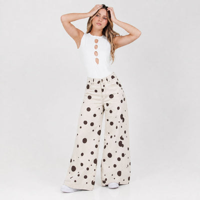 Jean Wide Leg Beige Ax-3176 Rigido Premium