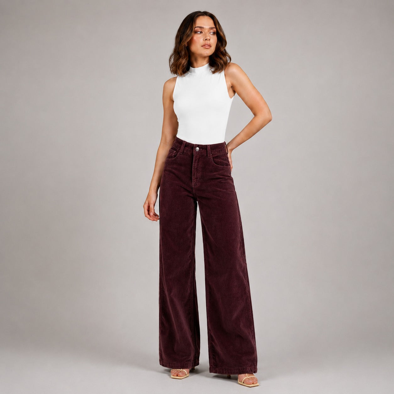 Pantalón Pana wide leg ax-3165