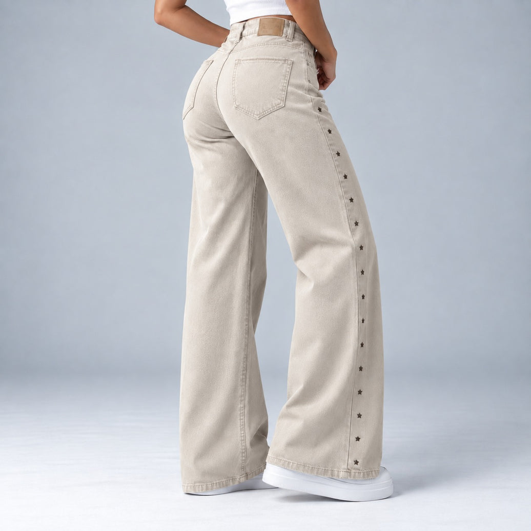 Jean Baggy Marfil Ax-3090 Rigido