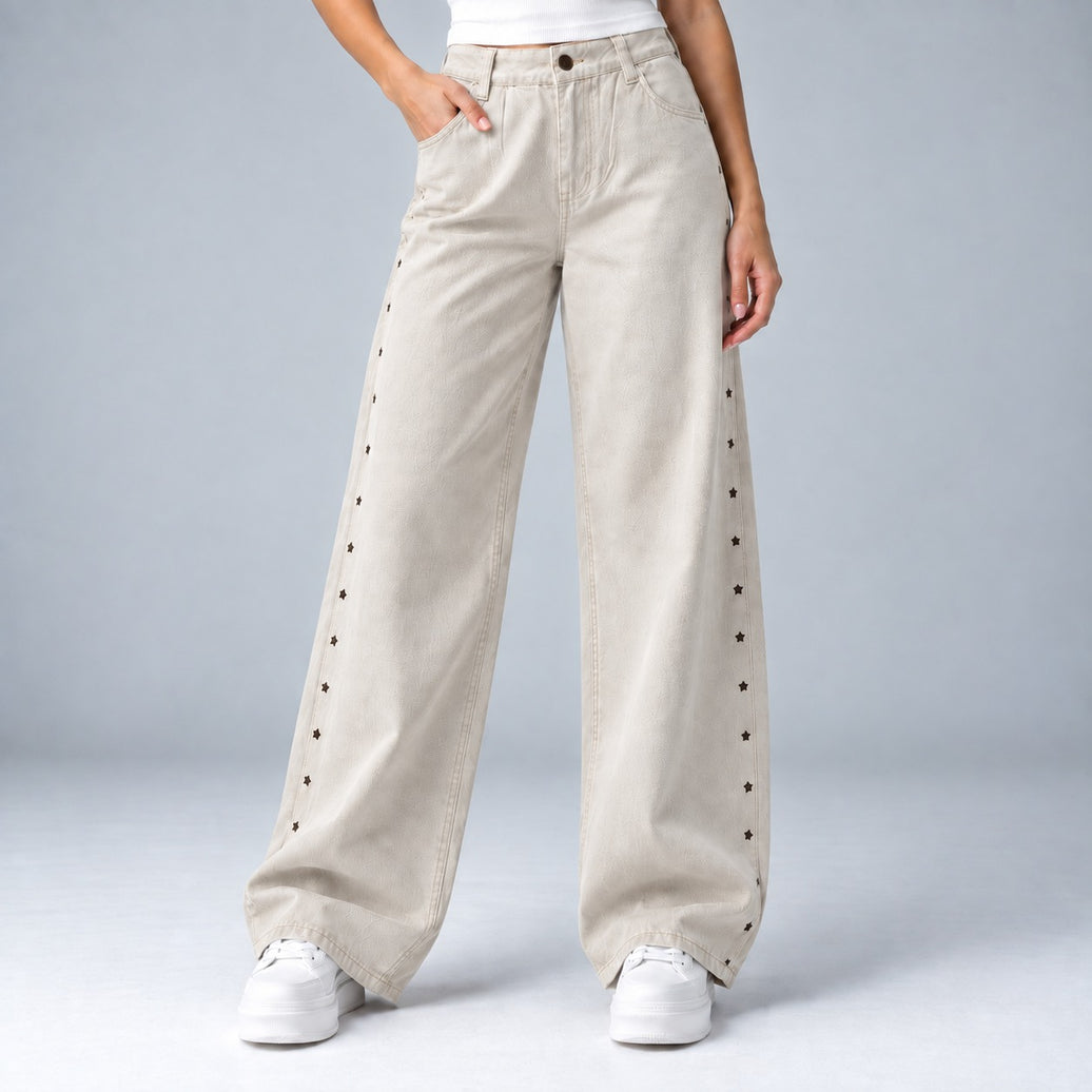 Jean Baggy Marfil Ax-3090 Rigido